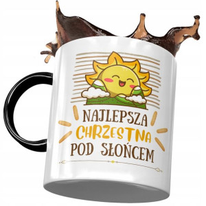 Kubek Czarny Dla Chrzestnej na Urodziny na Prezent