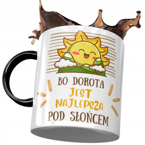 Kubek Czarny Dla Doroty Żony Koleżanki na Prezent