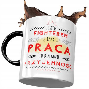 Kubek Czarny Dla Fightera Praca to Przyjemność