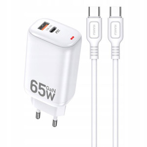 Ładowarka Sieciowa GaN 65W USB typ C USB + 100W 1m