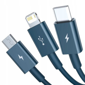 Kabel USB 3w1 Baseus micro/USB-C/Lightning 1.2m