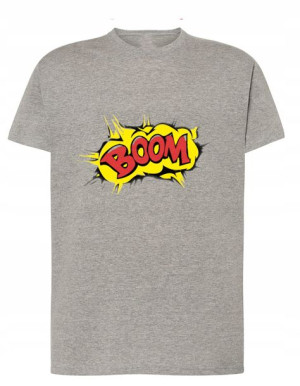 Fajny T-Shirt kolorowy nadruk BOOM r.3XL