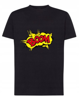 Fajny T-Shirt kolorowy nadruk BOOM r.4XL