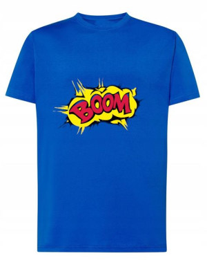 Fajny T-Shirt kolorowy nadruk BOOM r.XS