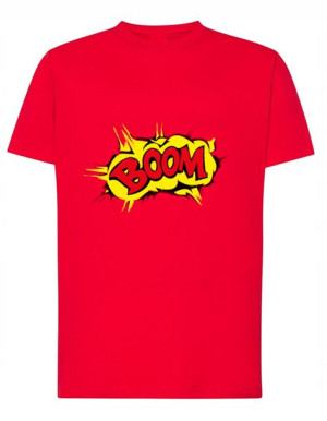 Fajny T-Shirt kolorowy nadruk BOOM r.XS