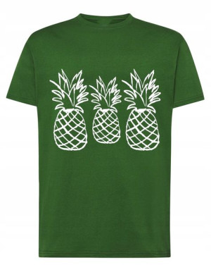 Fajny T-Shirt koszulka nadruk Ananasy r.5XL