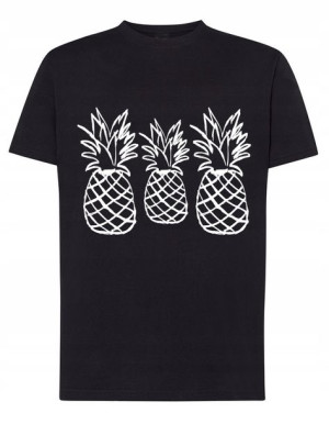 Fajny T-Shirt koszulka nadruk Ananasy r.M