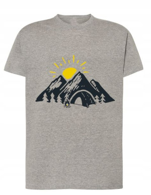 Fajny T-Shirt koszulka nadruk góry słońce r.4XL