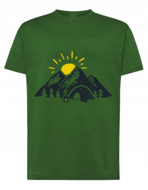 Fajny T-Shirt koszulka nadruk góry słońce r.M