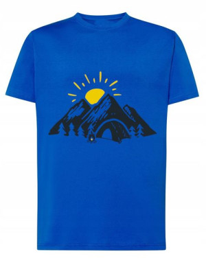 Fajny T-Shirt koszulka nadruk góry słońce r.M