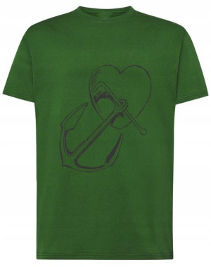 Fajny T-Shirt koszulka Serce kotwica morze r.M