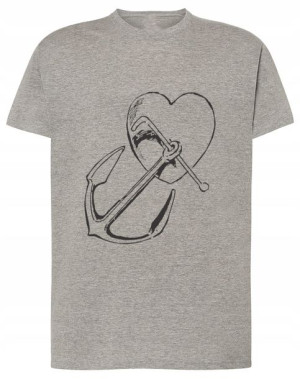 Fajny T-Shirt koszulka Serce kotwica morze r.XXL