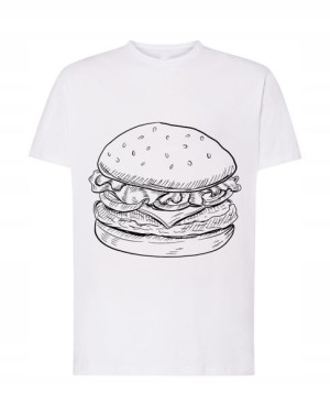 Fajny T-SHIRT MĘSKI KOSZULKA BURGER Print rozm 3XL
