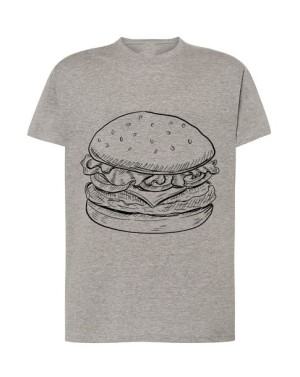Fajny T-SHIRT MĘSKI KOSZULKA BURGER Print rozm XS
