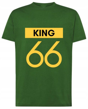 Fajny T-Shirt męski nadruk król King 66 r.XS