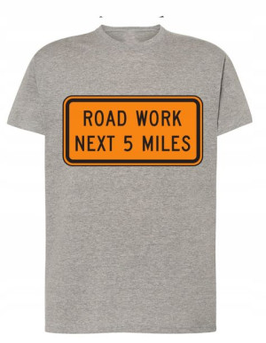 Fajny T-Shirt męski nadruk Znak Drogowy Rozm.5XL