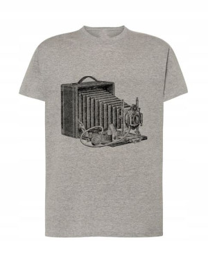 Fajny T-Shirt nadruk aparat retro Rozm.XXL