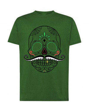 Fajny T-Shirt nadruk czaszka Día de Muertos r.L