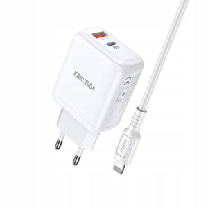 Ładowarka Sieciowa (USB typ C + USB) Lightning