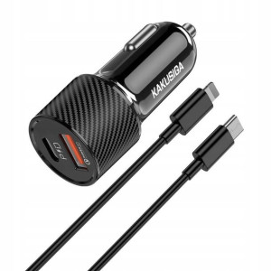 Ładowarka Samochodowa USB/USB-C PD +Kabel IPHONE