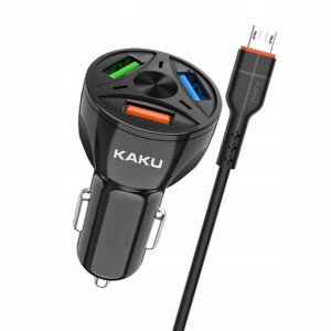Ładowarka Samochodowa Qc 3.0 3-usb + Kabel Micro