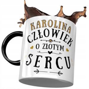 Kubek Czarny Dla Karoliny Koleżanki Na Prezent