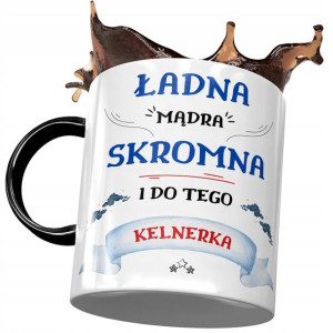 Kubek Czarny Dla Kelnerki Piękna Mądra Skromna