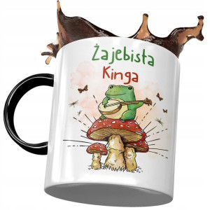 Kubek Czarny Dla Kingi Koleżanki na Prezent