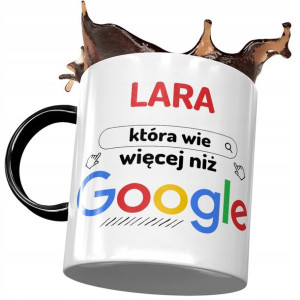Kubek Czarny Dla Lary Żony Koleżanki na Prezent