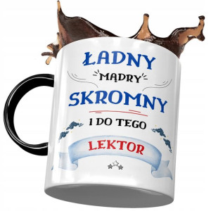 Kubek Czarny Dla Lektora Piękny Mądry Skromny