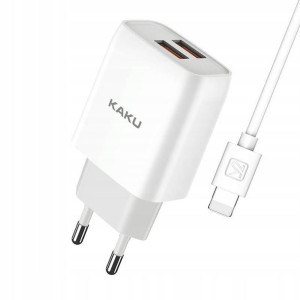 KAKU Ładowarka Sieciowa 2,4A 2xUSB + Kabel iPhone