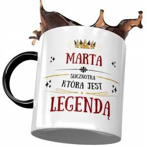 Kubek Czarny Dla Marty Żony Koleżanki na Prezent