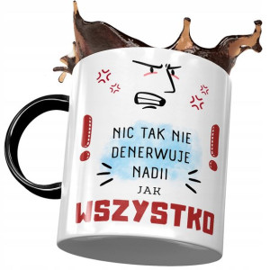 Kubek Czarny Dla Nadii Żony Koleżanki na Prezent