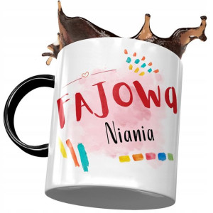 Kubek Czarny Dla Niani Fajowa Niania na Prezent