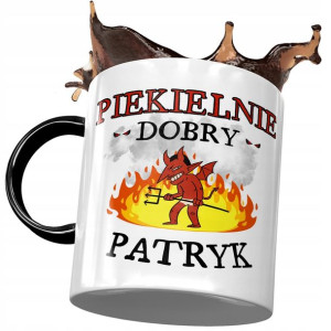 Kubek Czarny dla Patryka Męża Kolegi Prezent