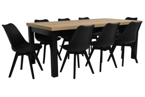 Zestaw 8x krzesła SKANYDAWSKIE + DUŻY stół 100x200 rozkładany do 3m
