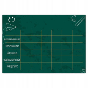 PLAN LEKCJI 40x28cm Tablica Zielona Zajęcia Wzory