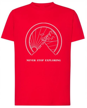Fajny T-Shirt nadruk góry Never Stop r.M