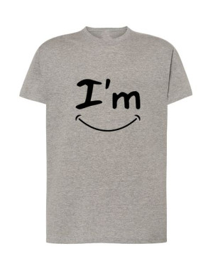 Fajny T-Shirt nadruk I’m happy smile Rozm.3XL