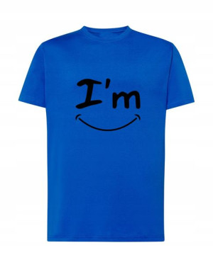 Fajny T-Shirt nadruk I’m happy smile Rozm.S