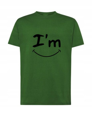 Fajny T-Shirt nadruk I’m happy smile Rozm.XS