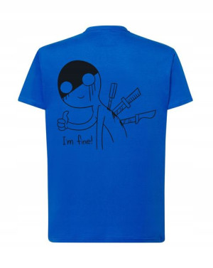 Fajny T-SHIRT NADRUK na PLECACH I'm FINE rozm M