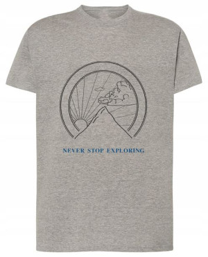 Fajny T-Shirt nadruk Przygoda Never Stop r.4XL
