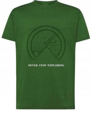 Fajny T-Shirt nadruk Przygoda Never Stop r.5XL