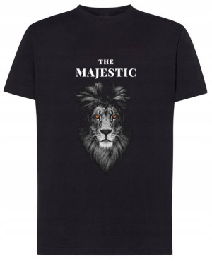 Fajny T-Shirt nadruk The Majestic Lion Rozm.XXL