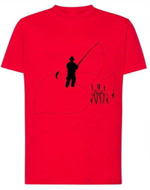 Fajny T-Shirt wędkarski nadruk wędkarz ryba r.5XL