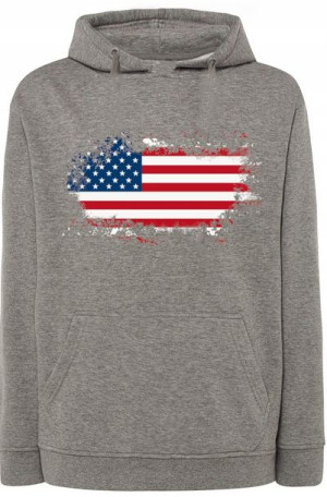 Flaga USA Bluza Męska Nadruk Kaptur r.XS