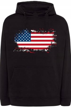 Flaga USA Bluza Męska Nadruk Kaptur r.XXL