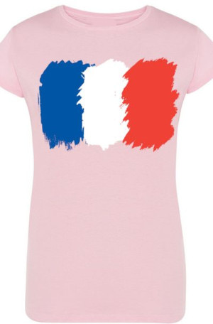 Francja Flaga Damski T-Shirt Nadruk Rozm.L