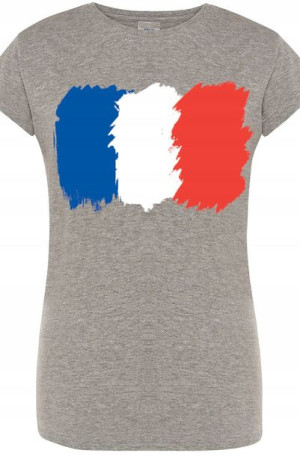 Francja Flaga Damski T-Shirt Nadruk Rozm.M